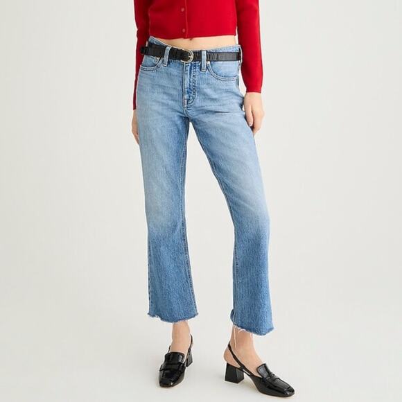 J. CREW 2024 9" Demi-Boot Crop Jean Ruby Wash Raw Hem Sz 31 Tall {R20} - Picture 1 of 6